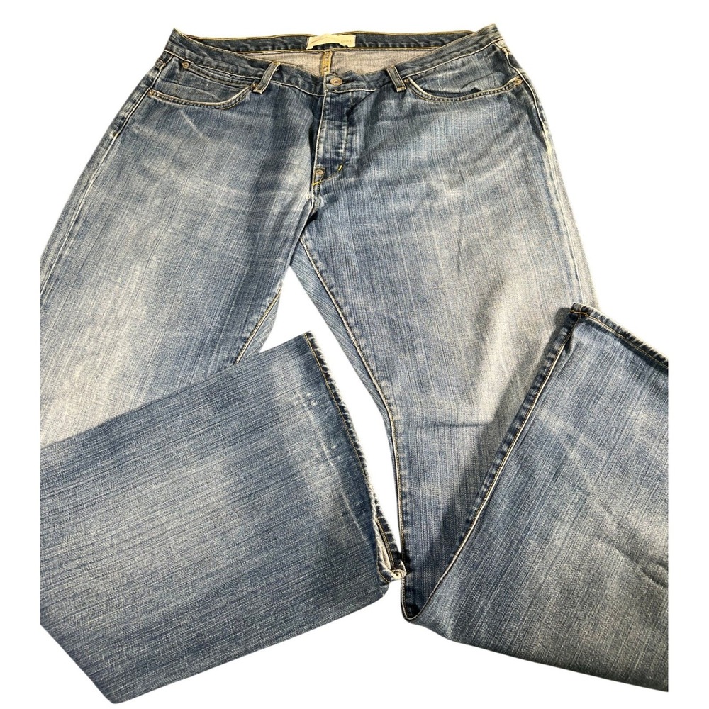 Paper Denim and cloth Jeans Mens 38x32 Blue Distressed Straight Leg Denim